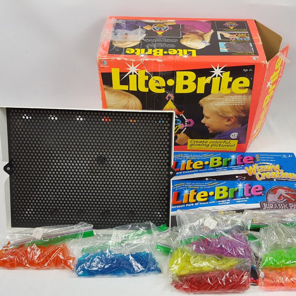 Lite-Brite Vintage 1994 Light Up Picture Drawing Set by Milton Bradley